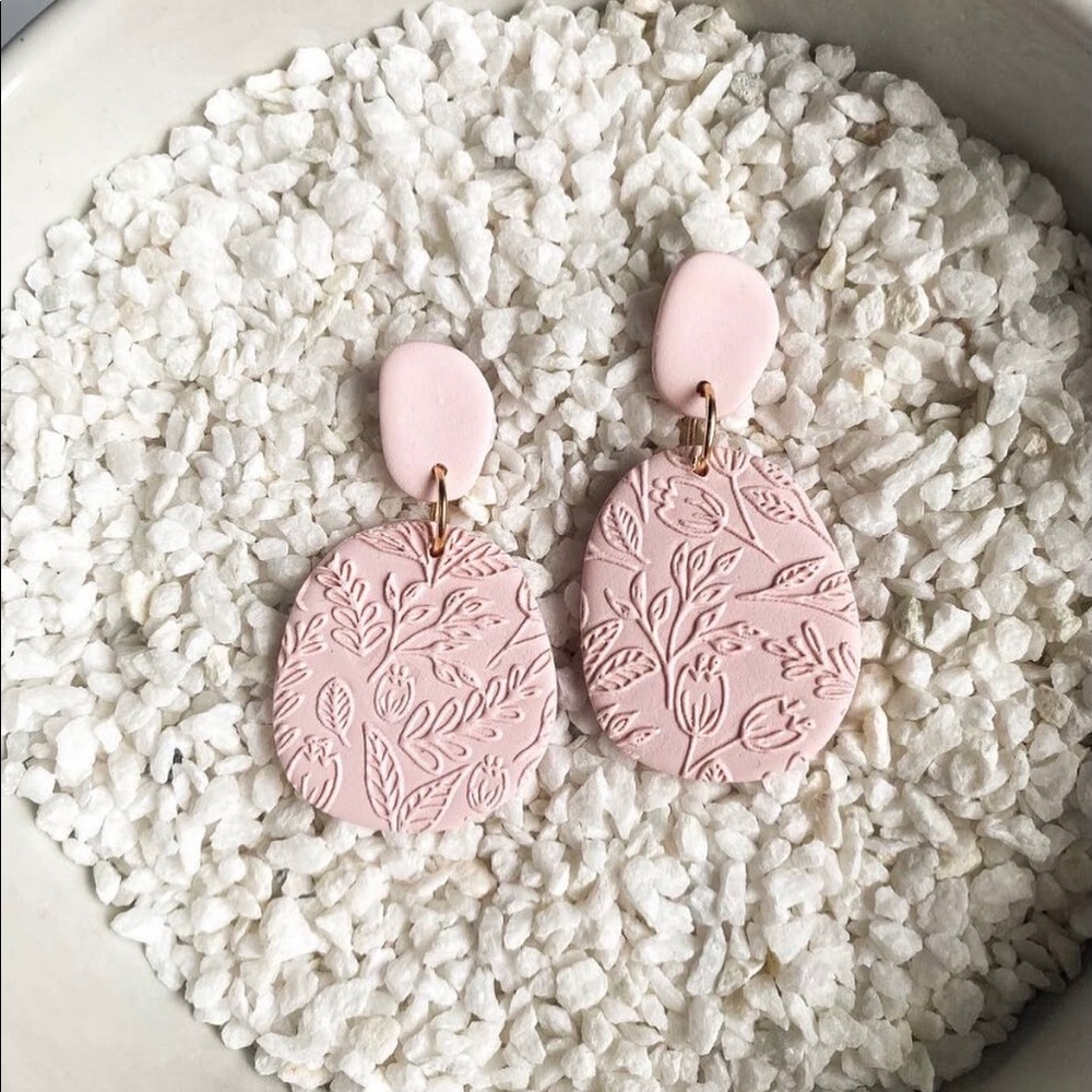 Blush clay earrings